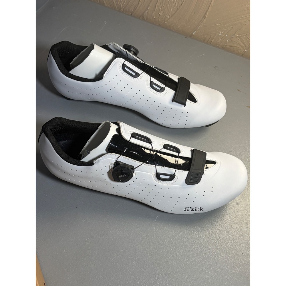 Fizik Tempo Overcurve R5 Cycling Shoes Mens Size 13 EU 47 White Black BOA Road